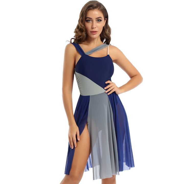 Womens Sleeveless Mesh Ballet style Contemporary Leotard Competition