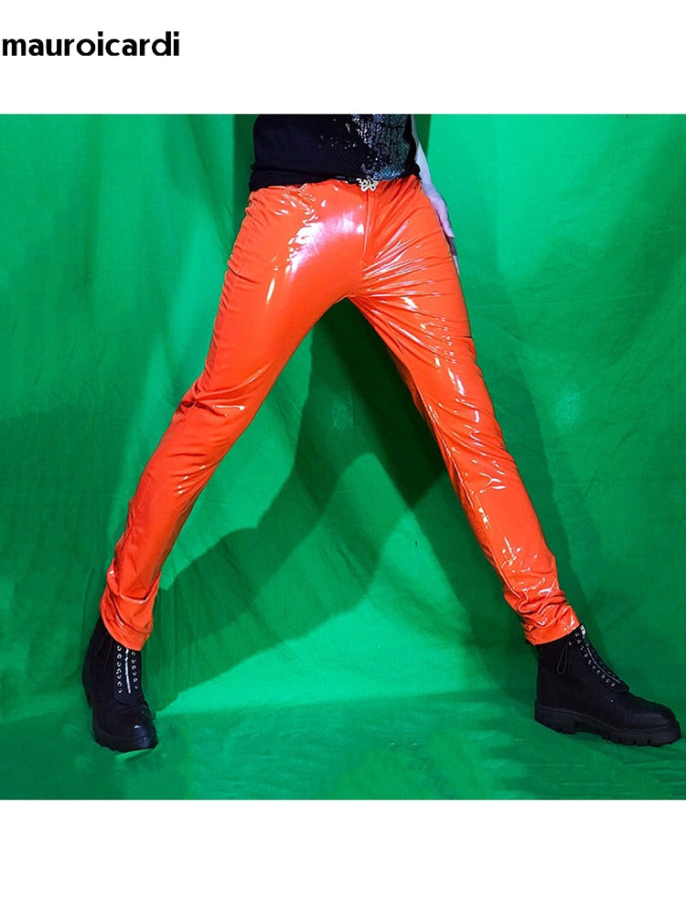 Mens Shiny Reflective Stage Pants
