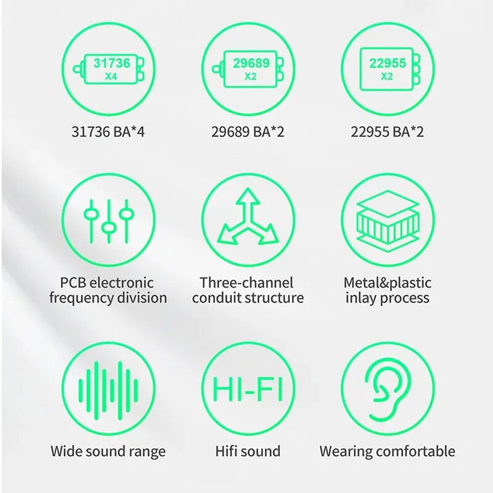 KZ AS16 Pro In Ear Earphones 8 Balanced Armature HIFI Bass In Ear Monitor Headphones