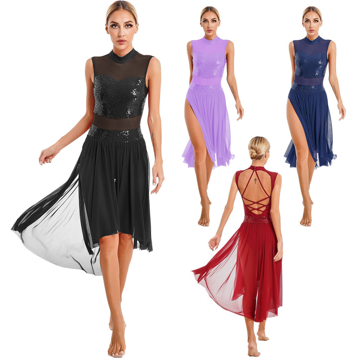 Womens Dance Dress Sparkly Sequins