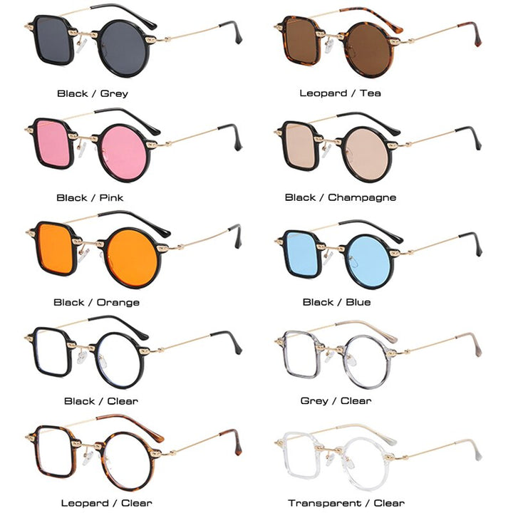 Retro Unique Square Round Sunglasses Women