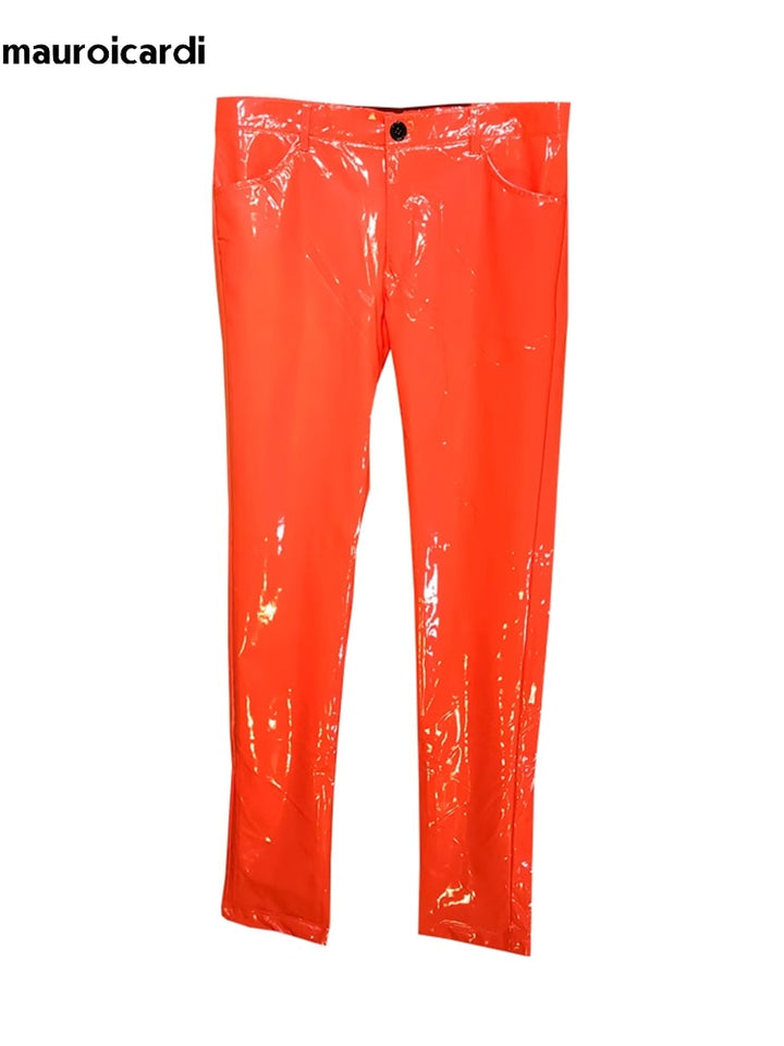 Mens Shiny Reflective Stage Pants