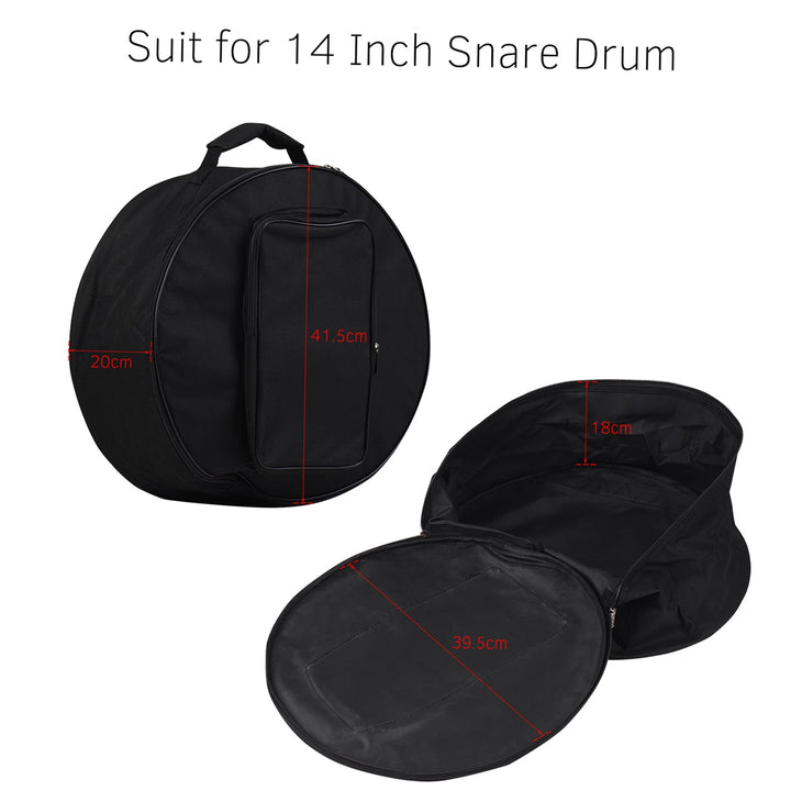 14 Inch Durable Snare Drum Bag Backpack Case with Shoulder Strap