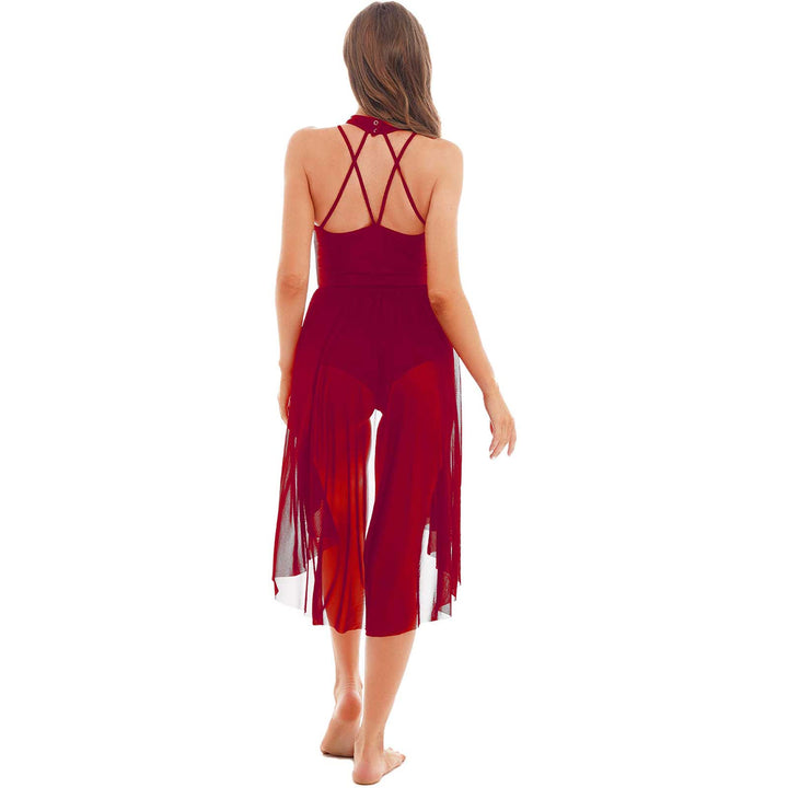 Women Ballet Leotard Dress Halter Dance wear