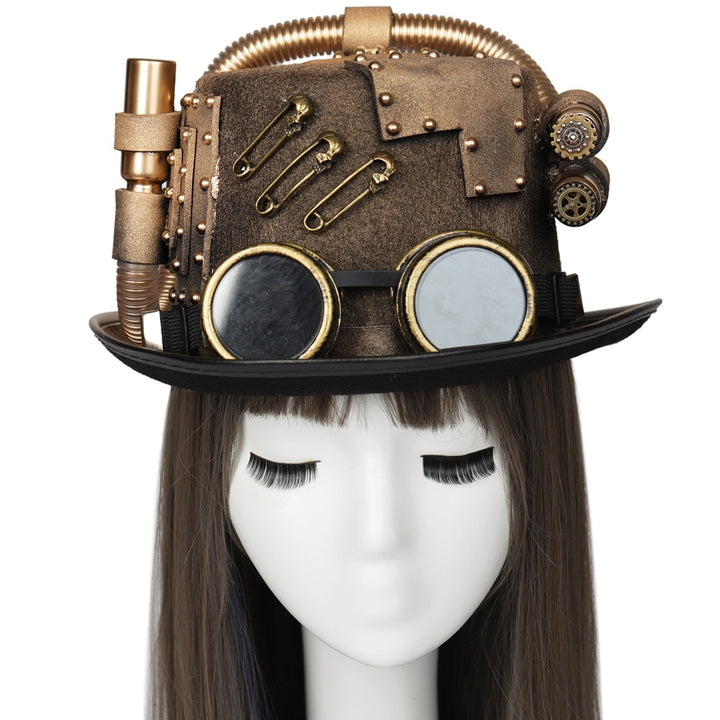 Steampunk Hat With Goggles Top Hat