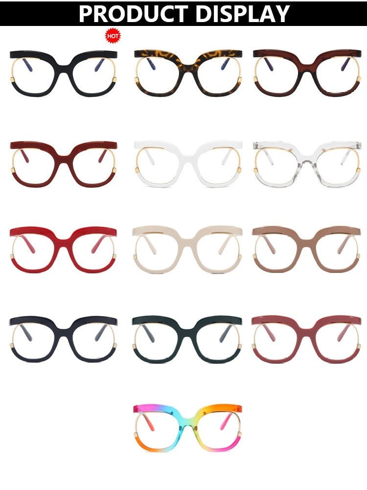 Rainbow Frame Fashion Retro Round Anti Blue Light Women Glasses