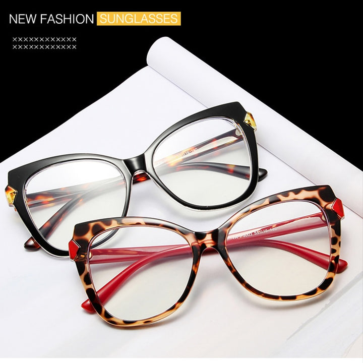 Oversized Cat Eye Reading Glasses +Power