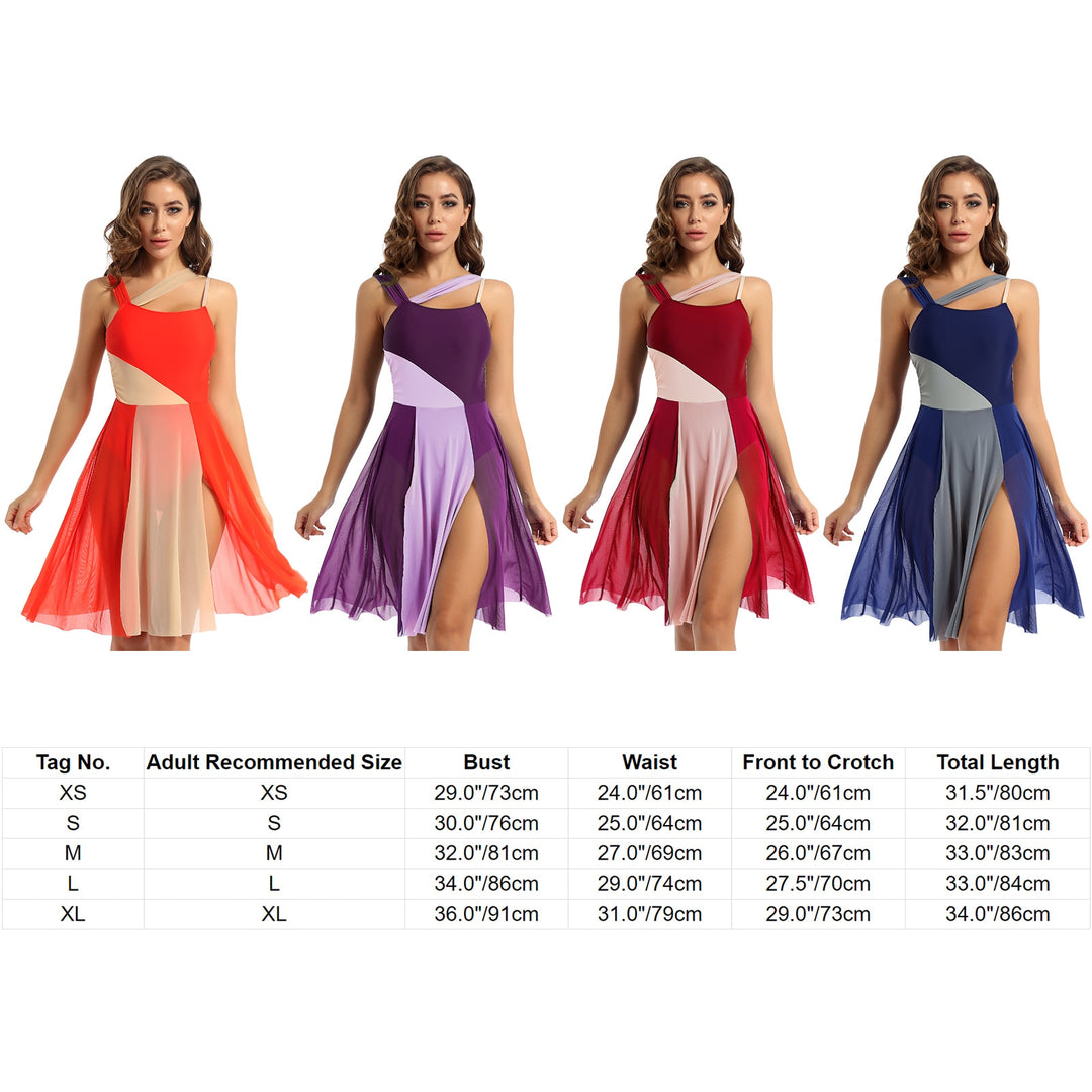 Womens Sleeveless Mesh Ballet style Contemporary Leotard Competition
