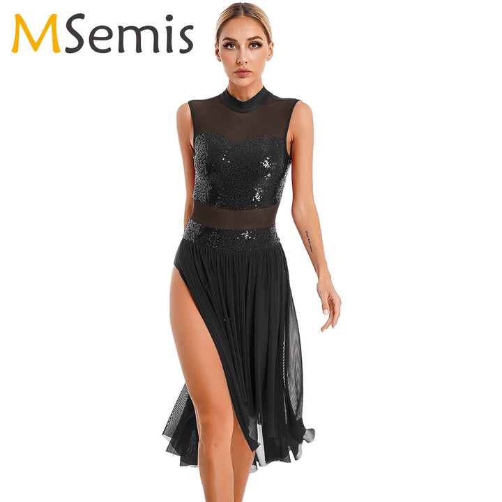 Womens Dance Dress Sparkly Sequins