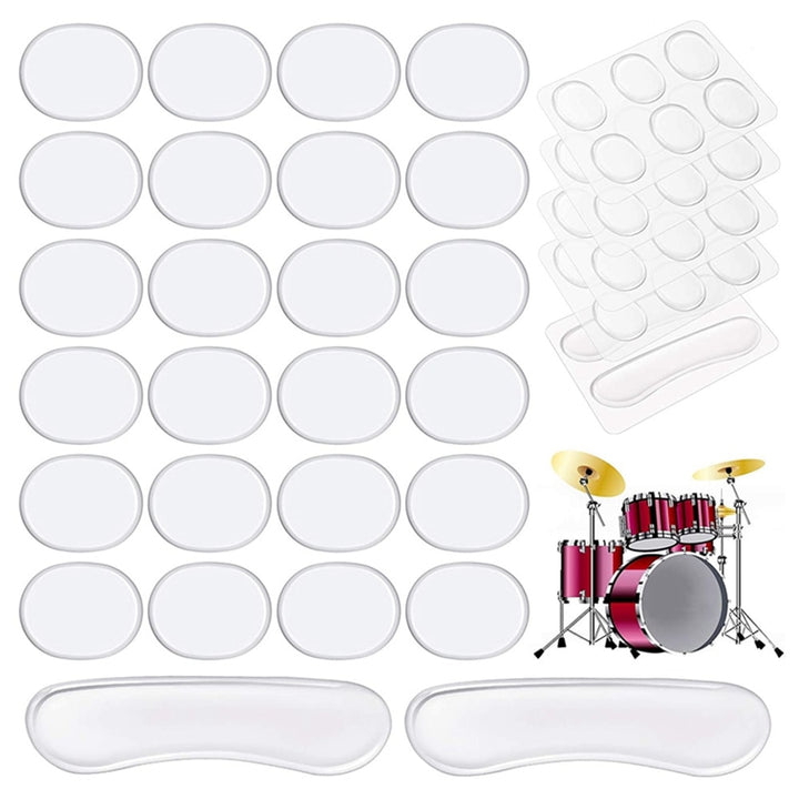 4/12/28Pcs Transparent Drum Dampeners