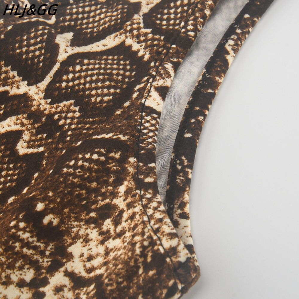 Leopard Printing Bodycon Jumpsuits Women