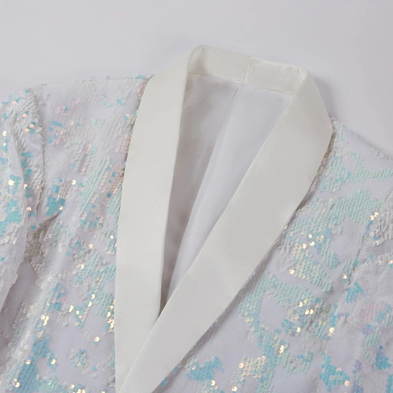 Men's Velvet Sequined Slim Fit blazer