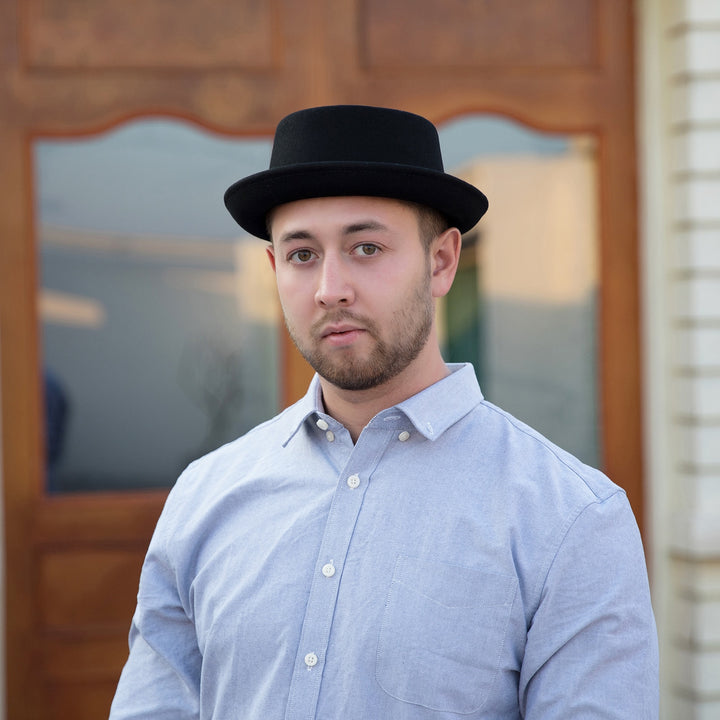 Wool Soft Felt Pork Pie Hat Fedora for Men Women
