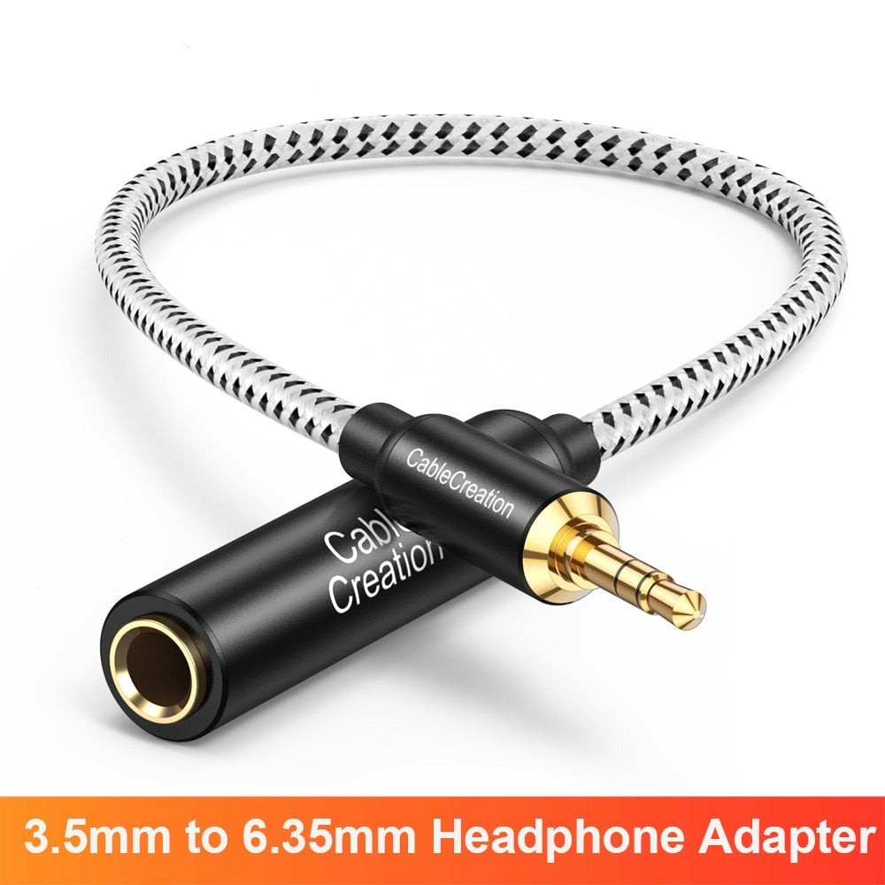 3.5mm to 6.35mm Headphone Adapter TRS 6.35 (1/4 inch) Female to 3.5 (1/8 inch) Male Adapter