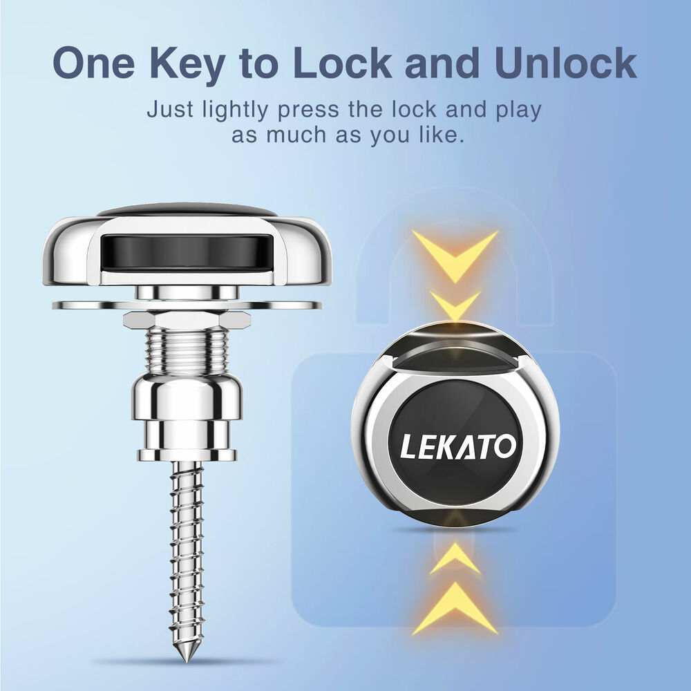 Guitar Strap Button Locks Quick Release Security Retainer Anti-Rust Metal