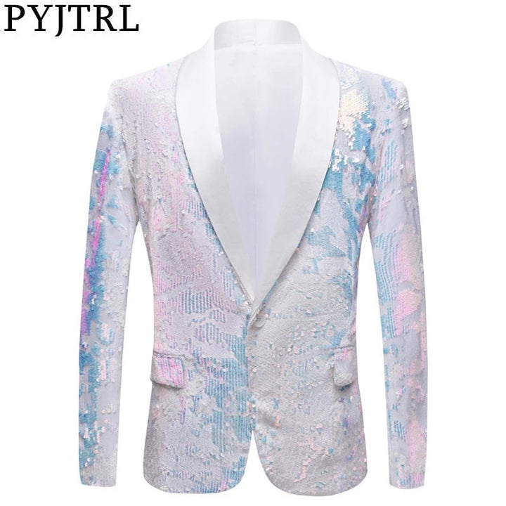 Men's Velvet Sequined Slim Fit blazer