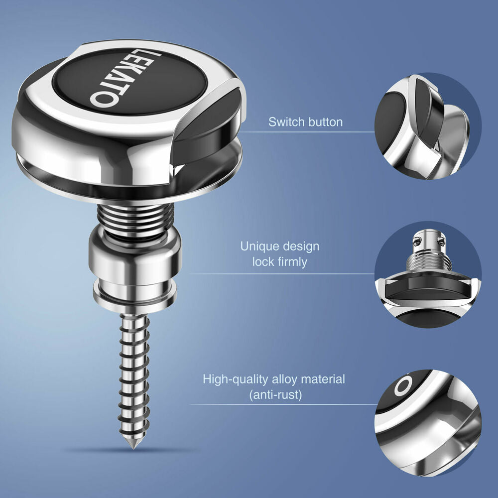 Guitar Strap Button Locks Quick Release Security Retainer Anti-Rust Metal