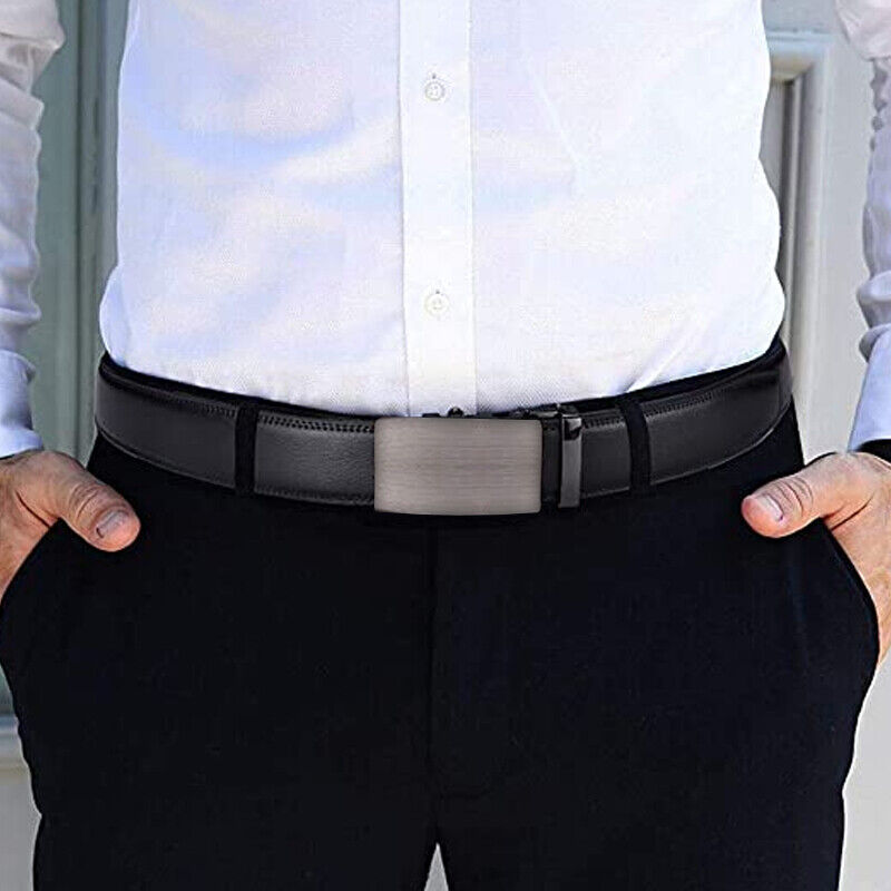 Microfiber Leather Mens Ratchet Belt, Belts For Men Adjustable Automatic Buckle