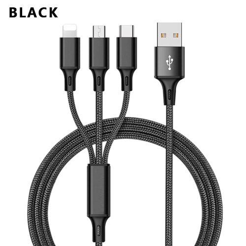 3 In 1 USB Cable For IPhone  Android USB TypeC