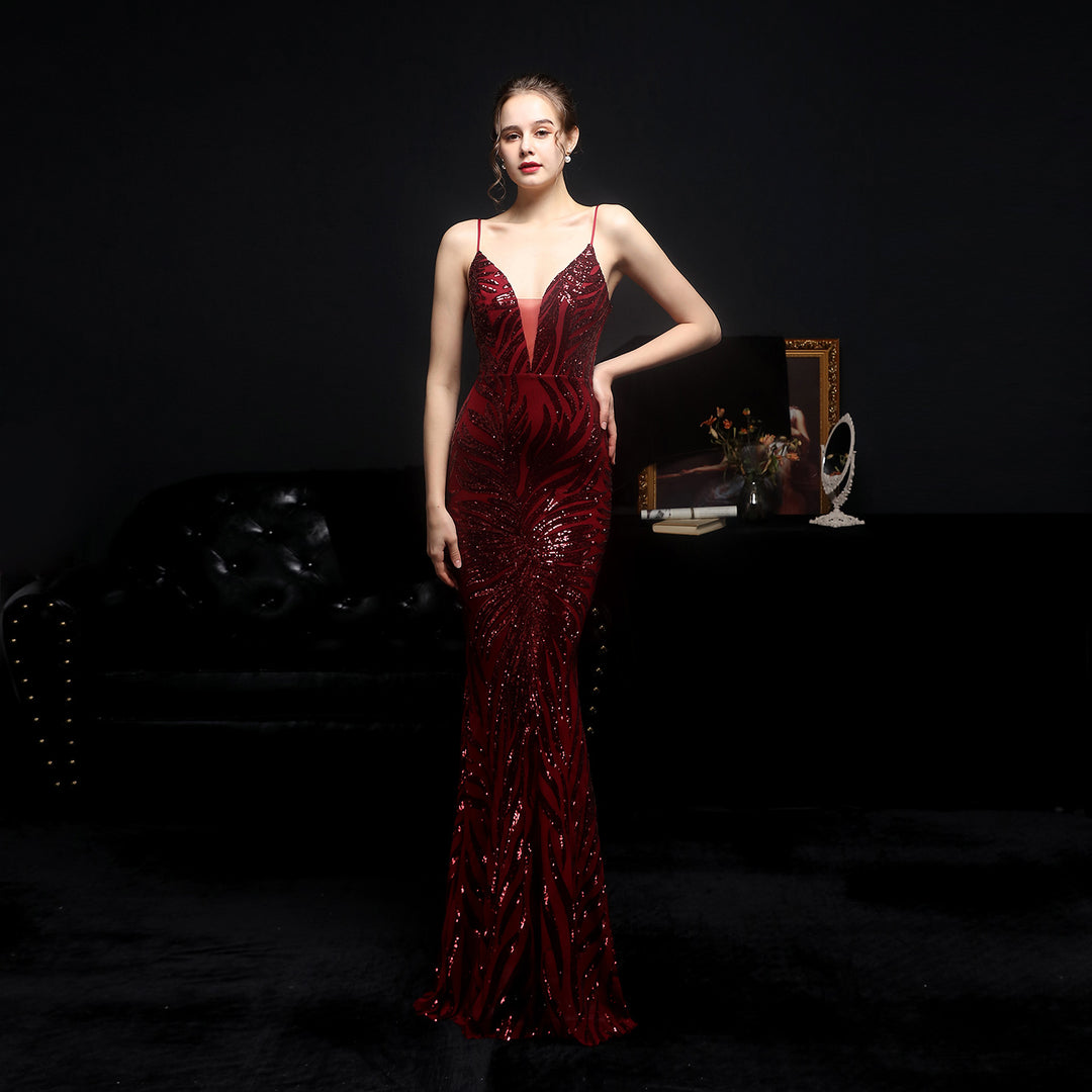 Sequined Mermaid Evening Dress