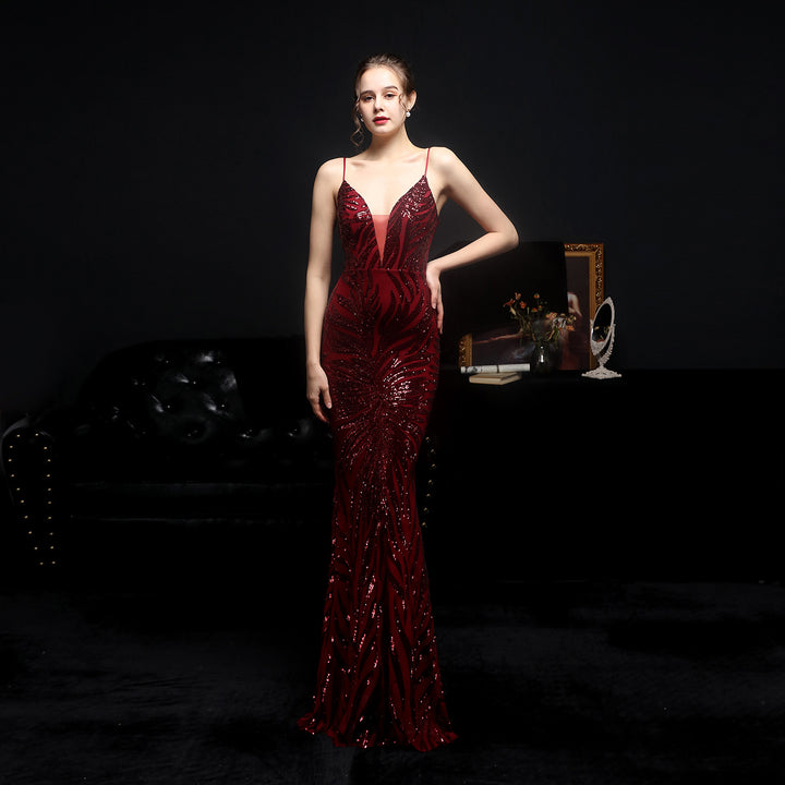 Sequined Mermaid Evening Dress