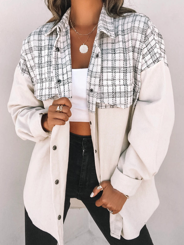 Casual Lapel Long Sleeve Plaid Jacket