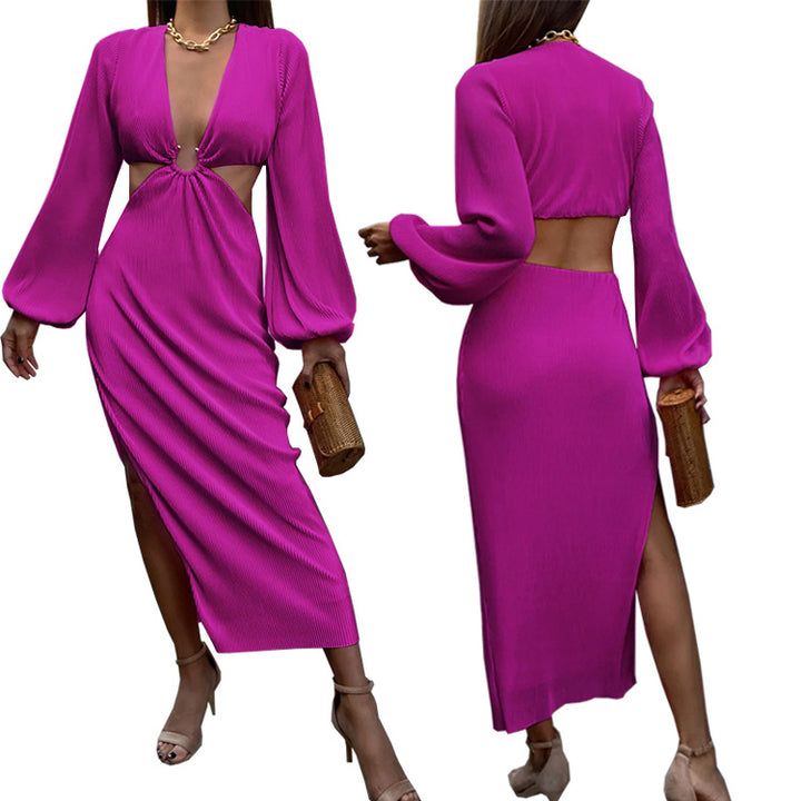 Pressed Pleated Waistless Women's Dress
